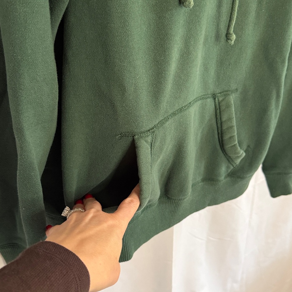 Hollister Men's Classic Logo Pocket Hoodie Sweatshirt - Green - Large - Picture 5 of 7